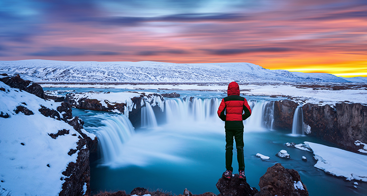 Image featuring an explorer in the wilderness.